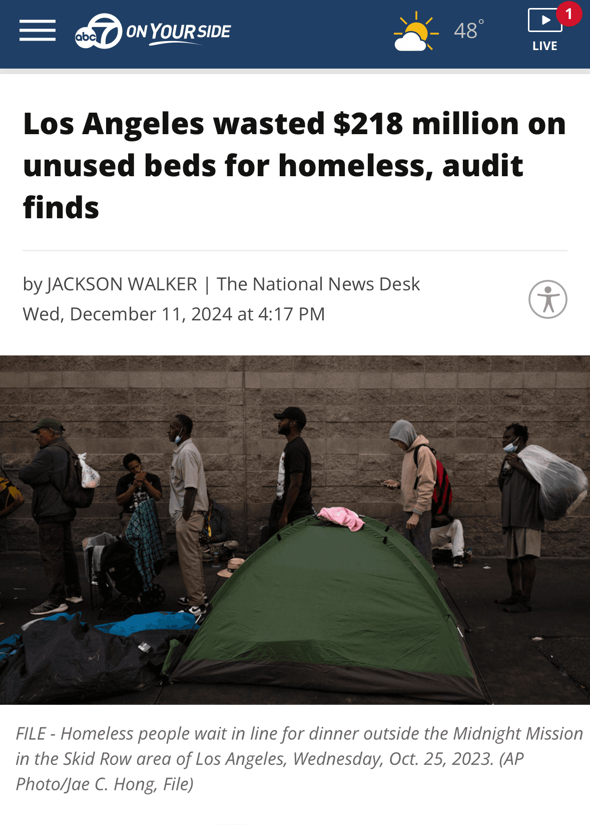 Los Angeles Wasted $218 Million on Unused Beds for Homeless, Audit Finds