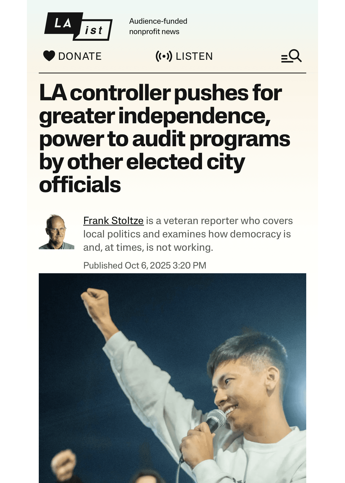 LA City Controller pushes for greater independence and power to audit programs by other elected city officials.